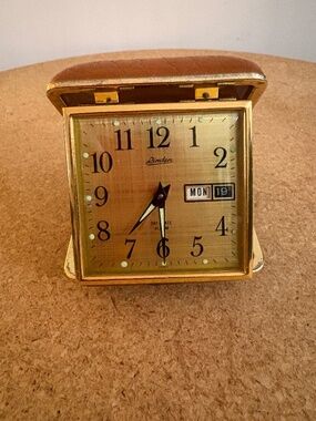 Vintage LINDEN Folding Travel Alarm Clock - CLOCK & ALARM WORK - made in Japan